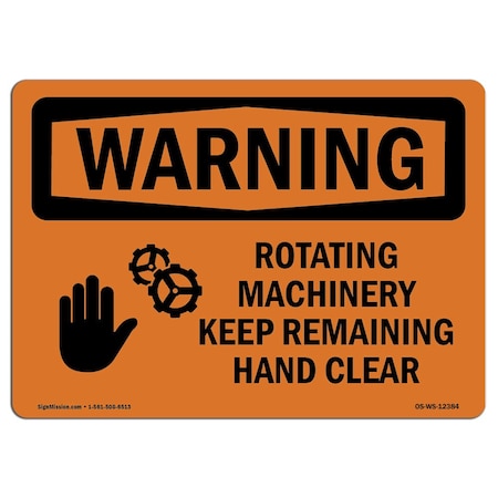 Signmission OSHA Sign, Rotating Machinery Keep Remaining, 5in X 3.5in Decal, 10PK, 5" W, 3.5" H, Landscape, PK10 OS-WS-D-35-L-12384-10PK